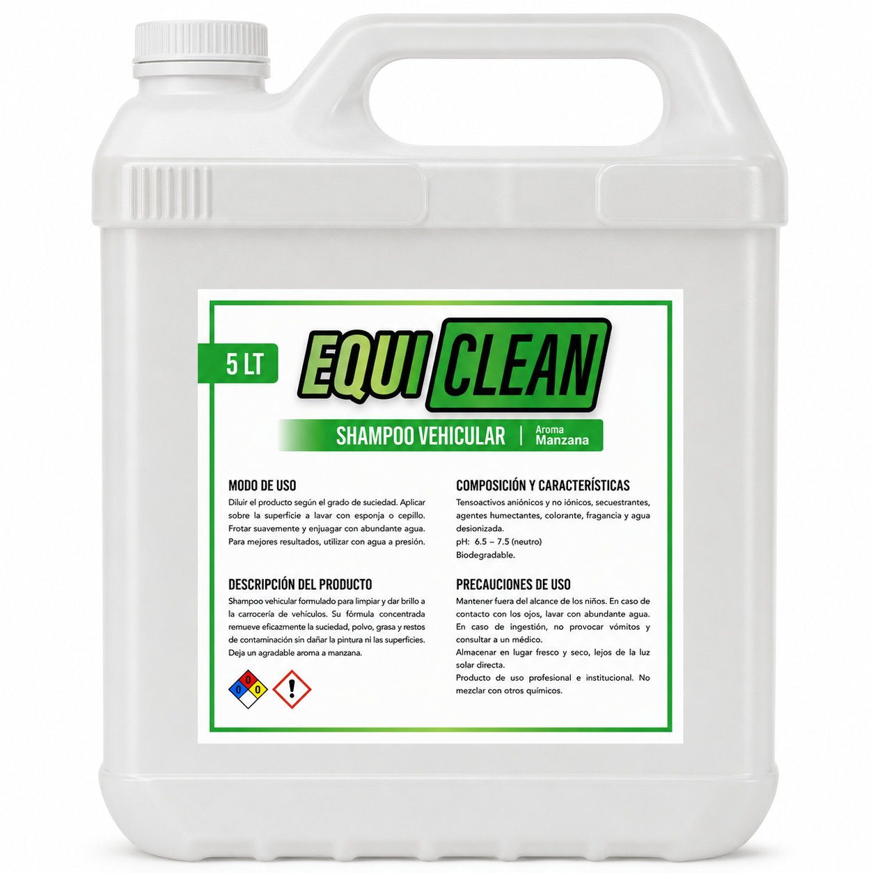 Shampoo Vehículo 5 Lt. Equi Clean Shampoo para Vehículos 5 LT - Imagen 1